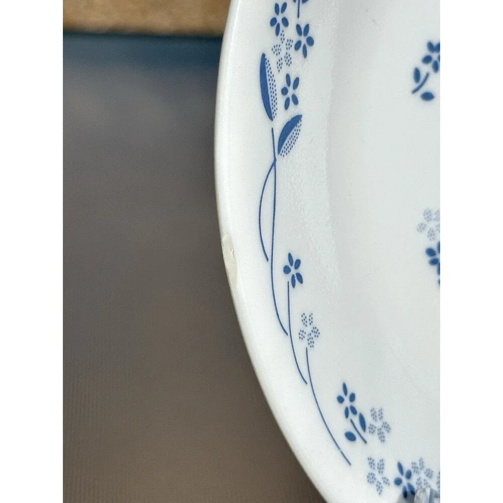 Corelle Provincial Blue 6 3/4 Inch Bread or Dessert Plates Blue Flowers Set of 5